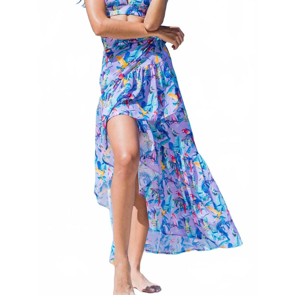 NEW LIA SAHARA wrapover pareo skirt in purple paradise